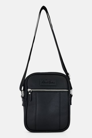 Men Brand Logo Cross Body Bag, Black