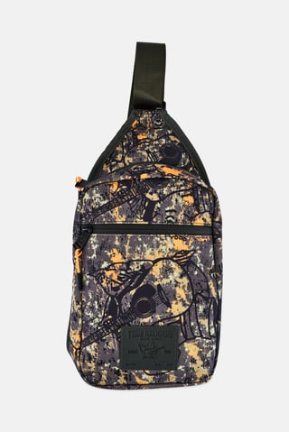 Men Brand Logo Cross Body Bag, Multicolor