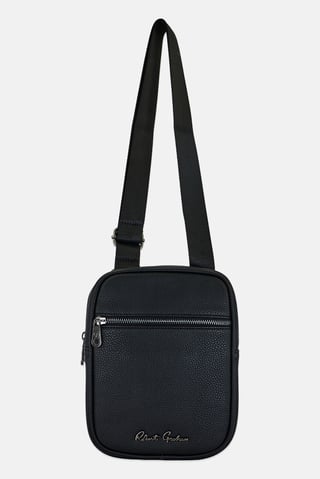 Men Brand Logo Cross Body Bag, Black