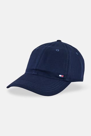Men Embroidered Logo Adjustable Buckle Closure Cap, Navy