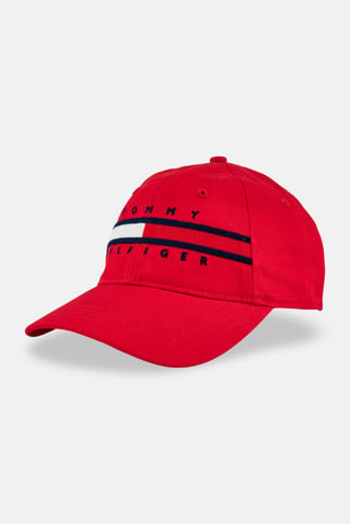 Men Embroidered Logo Adjustable Cap, Red