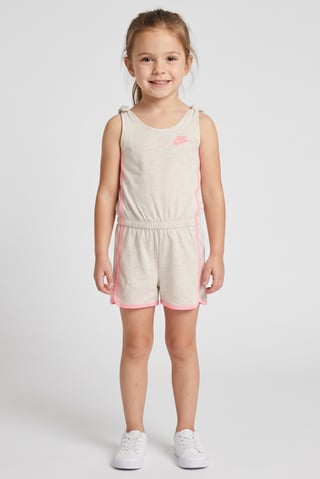 Kids Girl Sleeveless Brand Logo Outdoor Playsuit, Multicolor