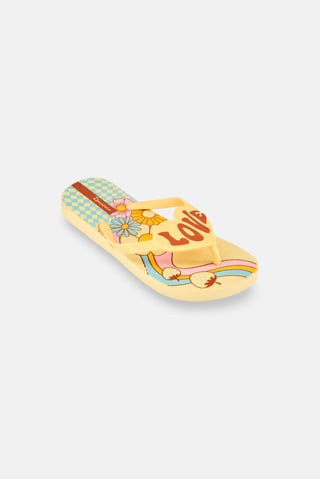 Kids Girl Love Floral Slip On Slippers, Multicolor