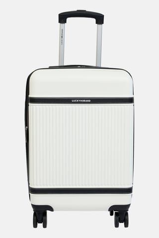 20 Inch Hardshell Zippered Pocket Expandable Luggage, White
