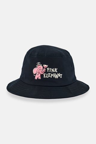 Women Graphic Print Bucket Hat, Black