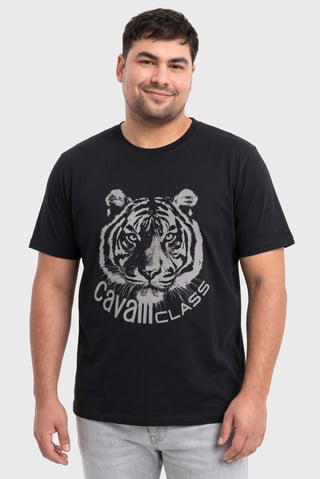 Men Crew Neck Short Sleeve Graphic Print T-Shirt, Black