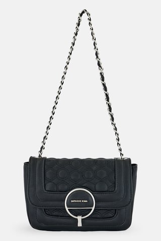 Women Brand Logo Cross Body Bag, Black