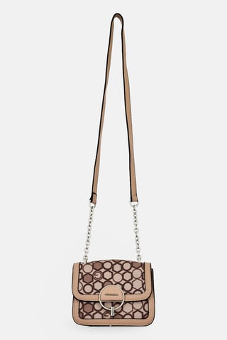 Women Monogram Pattern Cross Body Bag, Multicolor