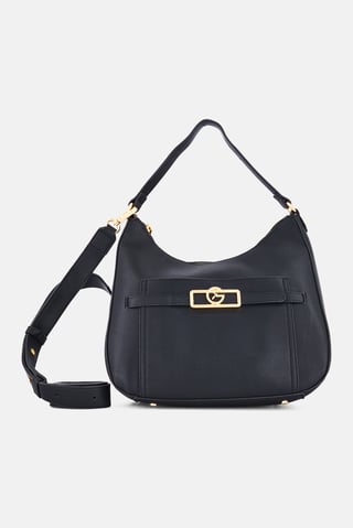 Women Brand Logo Handbag, Black