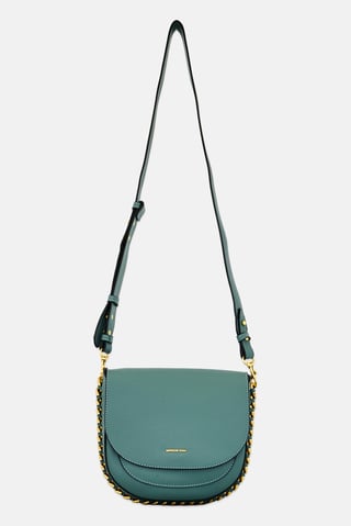Women Brand Logo Shoulder Bag, Sage Green