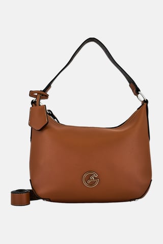 Women Brand Logo Shoulder Bag, Brown