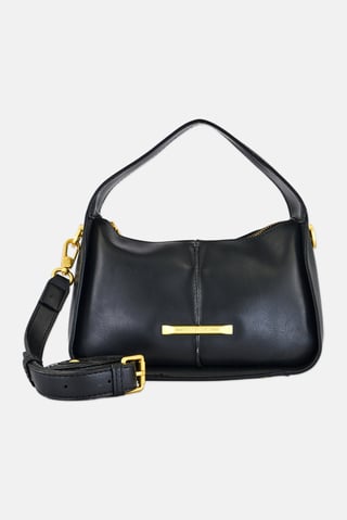 Women Brand Logo Handbag, Black