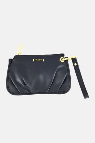 Women Brand Logo Clutch, Black