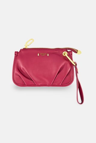 Women Brand Logo Pouch, Bordeaux