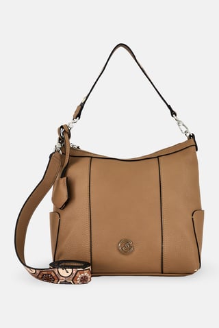 Women Brand Logo Tote Bag, Taupe