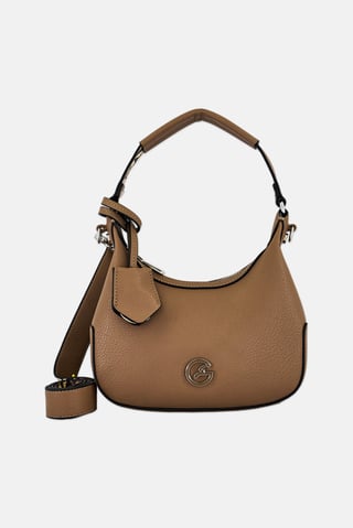 Women Brand Logo Handbag, Taupe