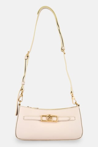 Women Brand Logo Cross Body Bag, Light Beige