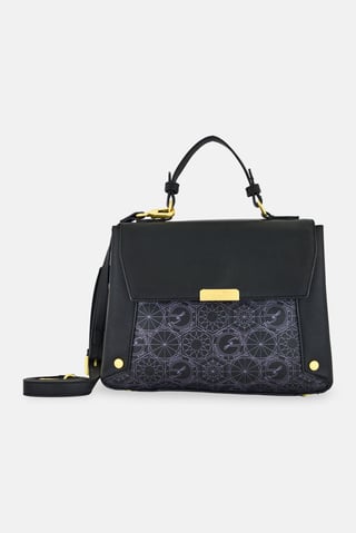 Women Brand Logo Handbag, Black