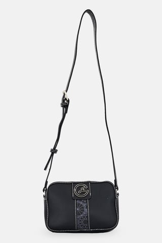 Women Brand Logo Crossbody Bag, Black