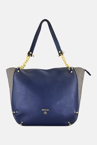 Women Brand Logo Tote Bag, Navy