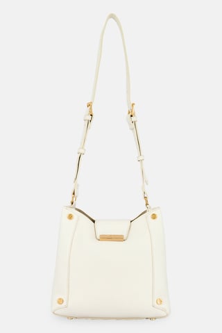Women Brand Logo Cross Body Bag, White