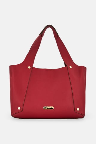 Women Brand Logo Tote Bag, Dark Burgundy