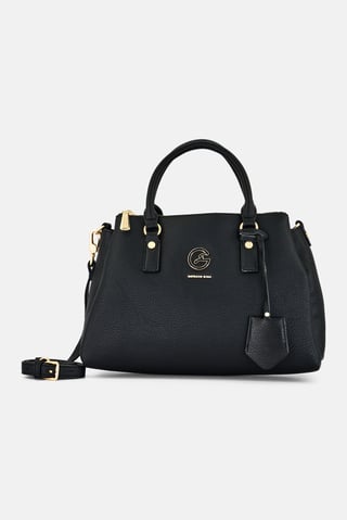 Women Brand Logo Tote Bag, Black