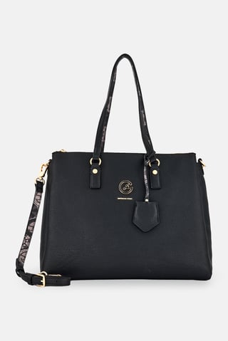 Women Brand Logo Tote Bag, Black