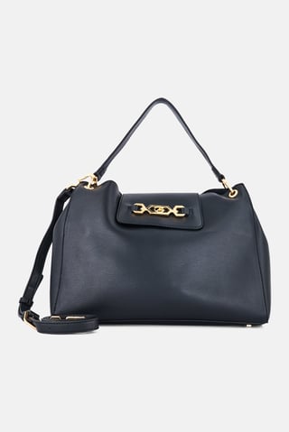 Women Brand Logo Handbag, Black