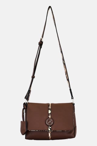 Women Brand Logo Cross Body Bag, Dark Brown