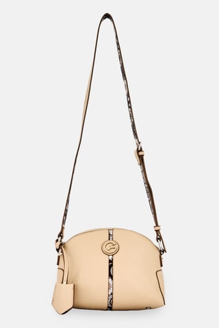 Women Brand Logo Cross Body Bag, Beige
