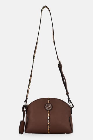 Women Brand Logo Cross Body Bag, Dark Brown