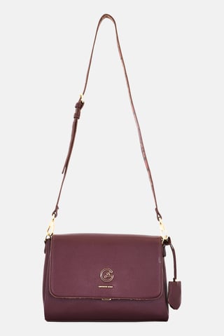 Women Brand Logo Cross Body Bag, Maroon