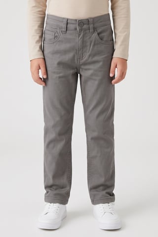 Kids Boy Slim Fit Solid Chino Pants, Grey