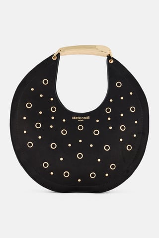 Women Brand Logo Handbag, Black