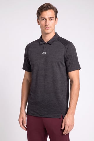 Men Regular Fit Short Sleeve Golf Polo Shirt, Heather Black
