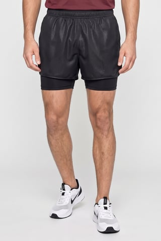 Men Performance Fit Training 2 in 1 Shorts, Black