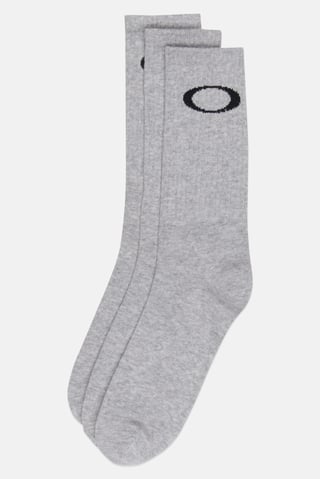 Men 3 Pairs Brand Logo High Quarter Socks, Grey