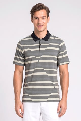 Men Regular Fit Short Sleeve Outdoor Polo Shirt, Multicolor