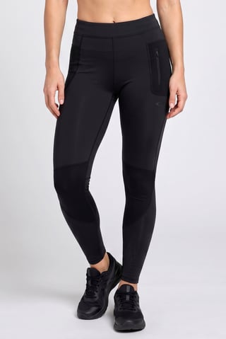 Women Performance Fit Brand Logo Running Tights, Black