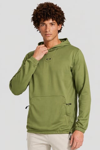 Men Baggy Fit Long Sleeve Outdoor Hoodie, Green