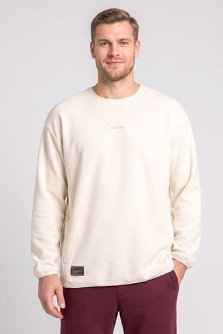 Men Regular Fit Long Sleeve Outdoor Sweatshirt, Off White