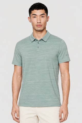 Men Regular Fit Short Sleeve Golf Polo Shirt, Heather Mint