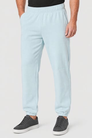 Men Relaxed Fit Outdoor Sweatpants, Light Blue