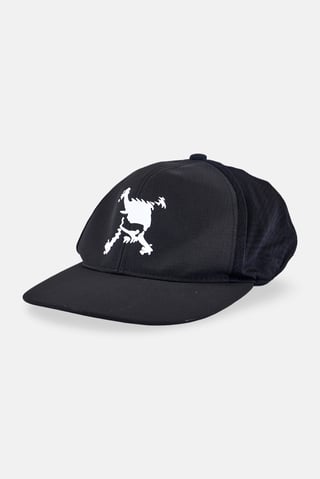 Men Graphic Print Velcro Closure Baseball Cap, Black