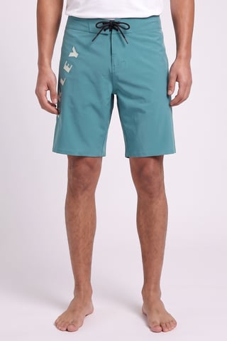 Men Brand Logo Board Shorts, Light Teal