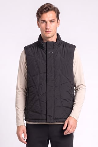 Men Performance Fit Sleeveless Puffer Outdoor Jacket Vest, Black