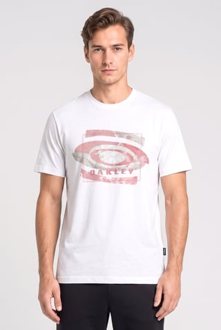 Men Crew Neck Short Sleeve Brand Logo T-Shirt, White