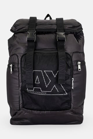 AX Armani Exchange Men Brand Logo Quilted Backpack, Black