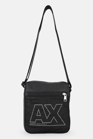 AX Armani Exchange Men Brand Logo Cross Body Bag, Black